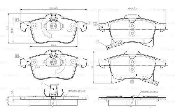 Bosch 0 986 TB2 459 Brake Pad Set, disc brake 0986TB2459