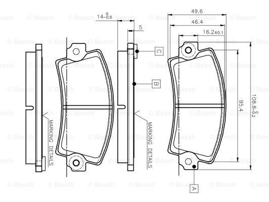 Bosch 0 986 TB2 485 Brake Pad Set, disc brake 0986TB2485