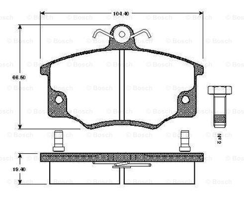 Bosch 0 986 TB2 525 Brake Pad Set, disc brake 0986TB2525