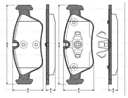 Bosch 0 986 TB2 668 Brake Pad Set, disc brake 0986TB2668