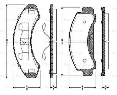 Bosch 0 986 TB2 725 Brake Pad Set, disc brake 0986TB2725