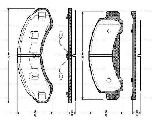 Bosch 0 986 TB2 728 Brake Pad Set, disc brake 0986TB2728