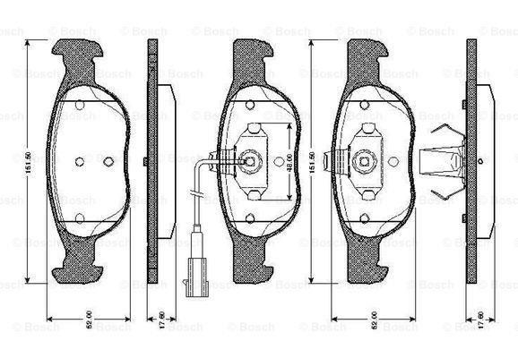 Bosch 0 986 TB2 732 Brake Pad Set, disc brake 0986TB2732