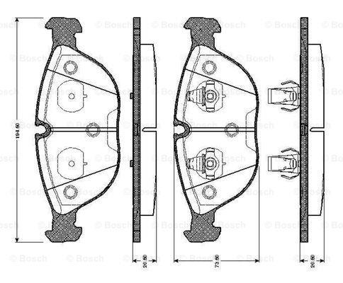 Bosch 0 986 TB2 744 Brake Pad Set, disc brake 0986TB2744