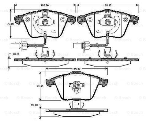 Bosch 0 986 TB2 849 Brake Pad Set, disc brake 0986TB2849