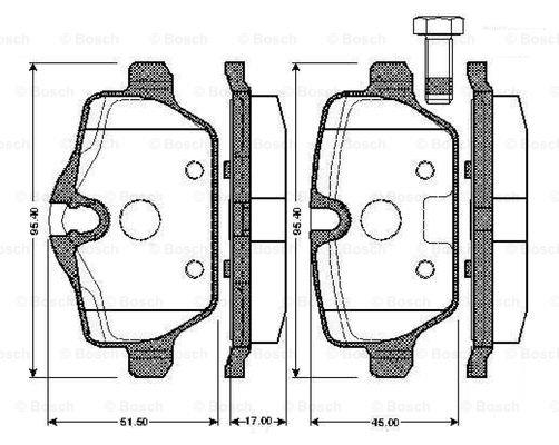 Bosch 0 986 TB2 890 Brake Pad Set, disc brake 0986TB2890