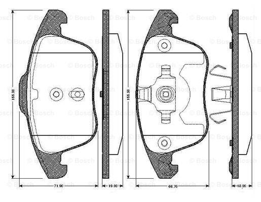 Bosch 0 986 TB2 950 Brake Pad Set, disc brake 0986TB2950