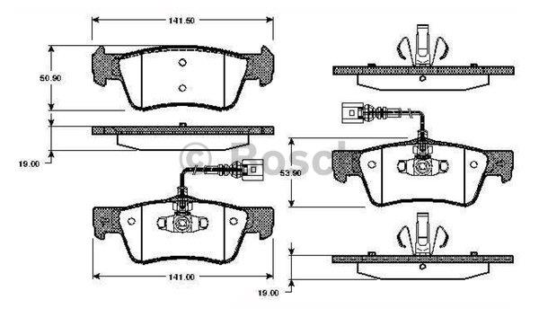 Bosch 0 986 TB2 968 Brake Pad Set, disc brake 0986TB2968