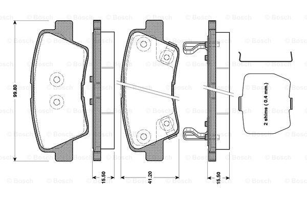 Bosch 0 986 TB3 089 Brake Pad Set, disc brake 0986TB3089