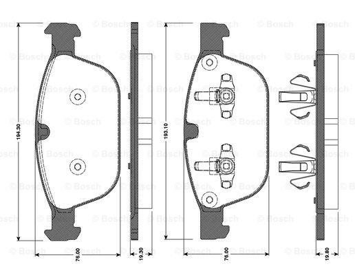 Bosch 0 986 TB3 095 Brake Pad Set, disc brake 0986TB3095