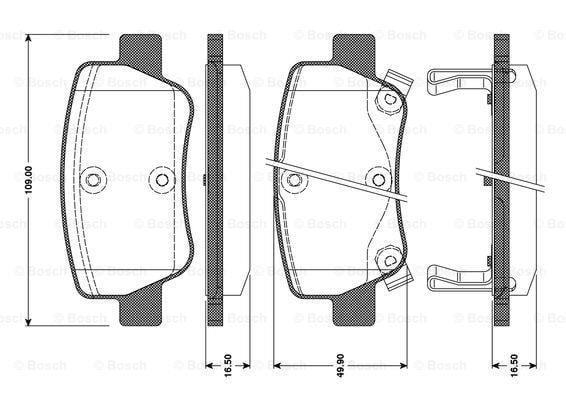 Bosch 0 986 TB3 096 Brake Pad Set, disc brake 0986TB3096