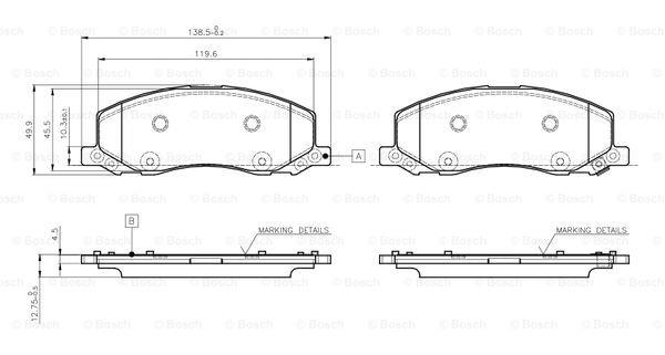 Bosch 0 986 TB3 108 Brake Pad Set, disc brake 0986TB3108