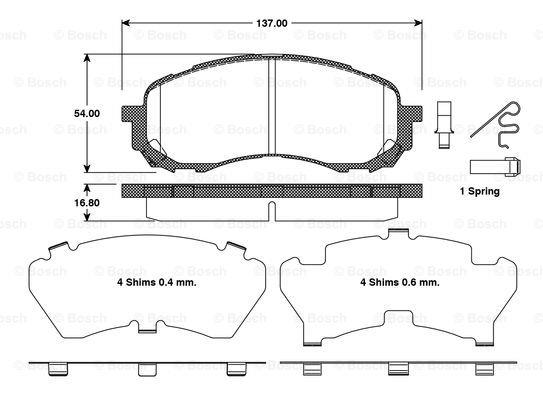 Bosch 0 986 TB3 120 Brake Pad Set, disc brake 0986TB3120