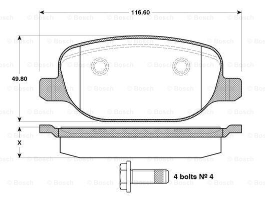 Bosch 0 986 TB3 122 Brake Pad Set, disc brake 0986TB3122