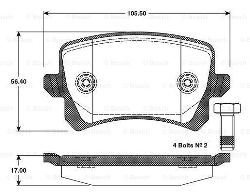 Bosch 0 986 TB3 125 Brake Pad Set, disc brake 0986TB3125