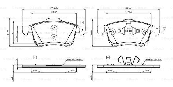 Bosch 0 986 TB3 133 Brake Pad Set, disc brake 0986TB3133