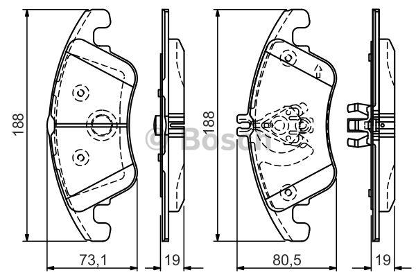 Bosch 0 986 TB3 152 Brake Pad Set, disc brake 0986TB3152