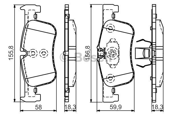 Bosch 0 986 TB3 157 Brake Pad Set, disc brake 0986TB3157