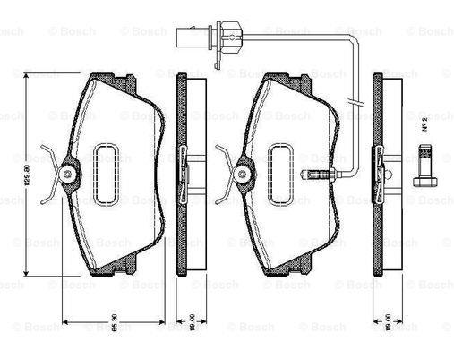 Bosch 0 986 TB2 028 Brake Pad Set, disc brake 0986TB2028