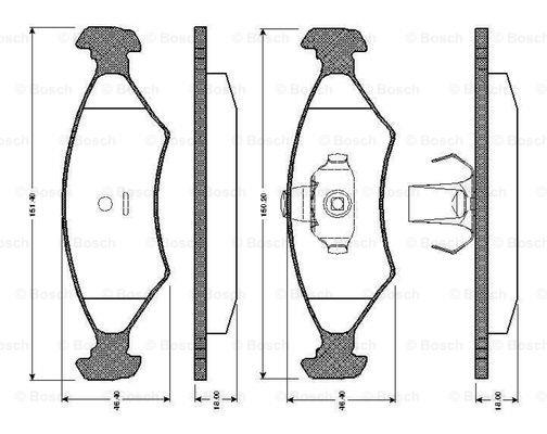 Bosch 0 986 TB2 066 Brake Pad Set, disc brake 0986TB2066