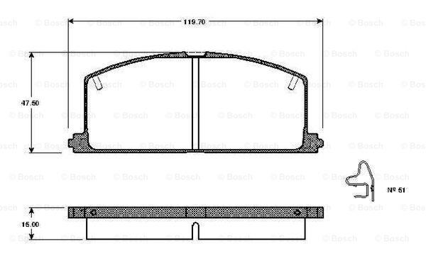 Bosch 0 986 TB2 086 Brake Pad Set, disc brake 0986TB2086