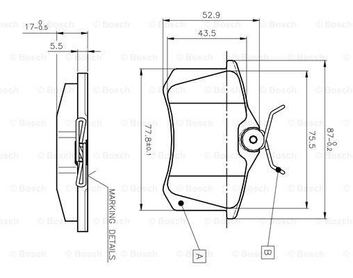 Bosch 0 986 TB2 139 Brake Pad Set, disc brake 0986TB2139