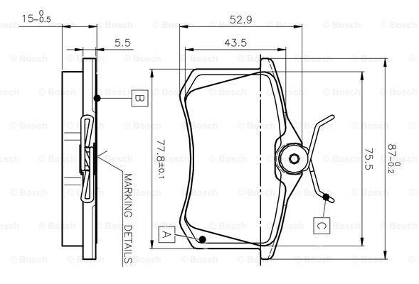 Bosch 0 986 TB2 140 Brake Pad Set, disc brake 0986TB2140