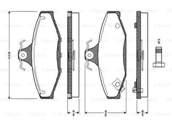 Bosch 0 986 TB2 187 Brake Pad Set, disc brake 0986TB2187