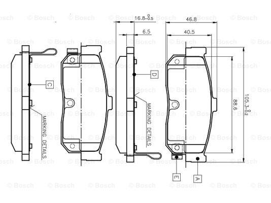 Bosch 0 986 TB2 199 Brake Pad Set, disc brake 0986TB2199