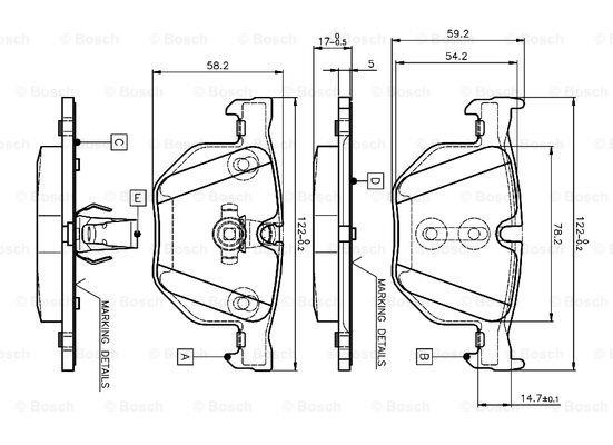Bosch 0 986 TB2 207 Brake Pad Set, disc brake 0986TB2207