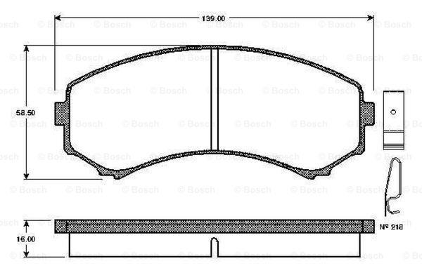 Bosch 0 986 TB2 218 Brake Pad Set, disc brake 0986TB2218