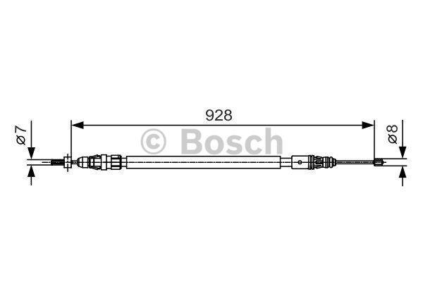 Parking brake cable left Bosch 1 987 482 000