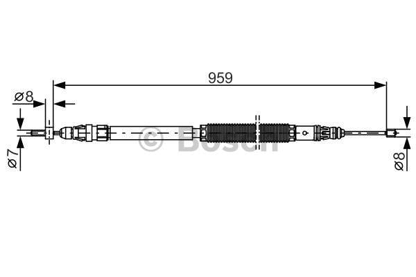 Parking brake cable, right Bosch 1 987 482 001
