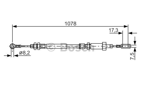 Handbrake cable Bosch 1 987 482 002