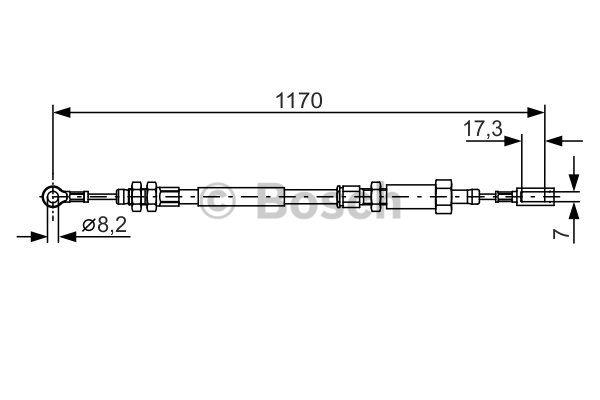 Cable Pull, parking brake Bosch 1 987 482 004
