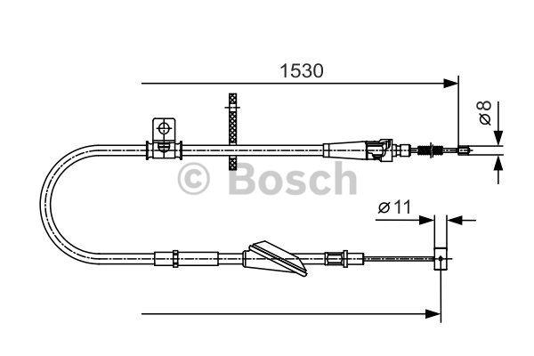 Parking brake cable, right Bosch 1 987 482 136