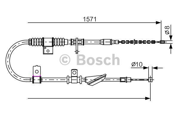 Parking brake cable, right Bosch 1 987 482 169