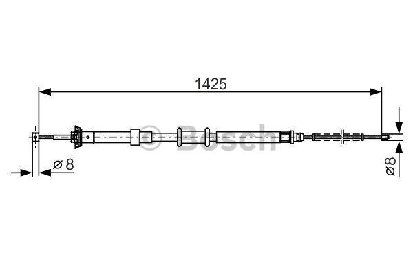 Parking brake cable left Bosch 1 987 482 200
