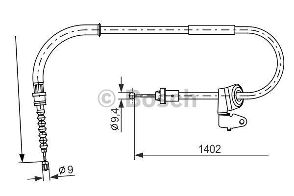 Parking brake cable, right Bosch 1 987 482 226