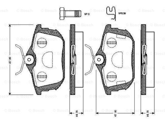 Bosch 0 986 TB2 299 Brake Pad Set, disc brake 0986TB2299