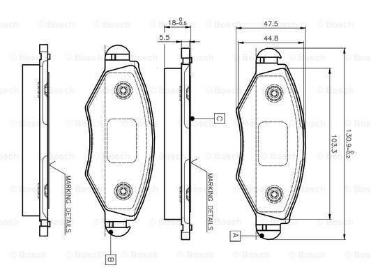 Bosch 0 986 TB2 316 Brake Pad Set, disc brake 0986TB2316