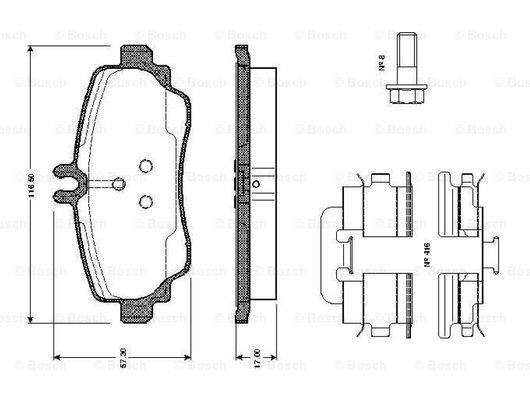 Bosch 0 986 TB2 322 Brake Pad Set, disc brake 0986TB2322