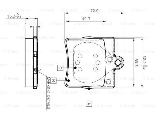 Bosch 0 986 TB2 334 Brake Pad Set, disc brake 0986TB2334