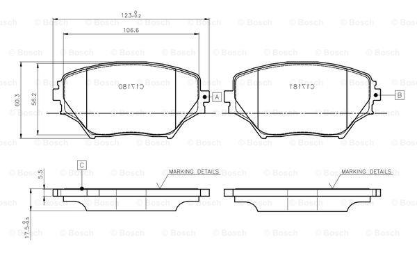 Bosch 0 986 TB2 390 Brake Pad Set, disc brake 0986TB2390