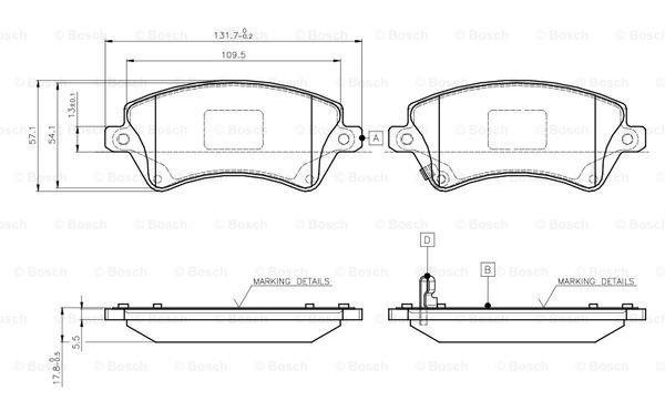 Bosch 0 986 TB2 397 Brake Pad Set, disc brake 0986TB2397