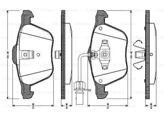 Bosch 0 986 TB2 405 Brake Pad Set, disc brake 0986TB2405