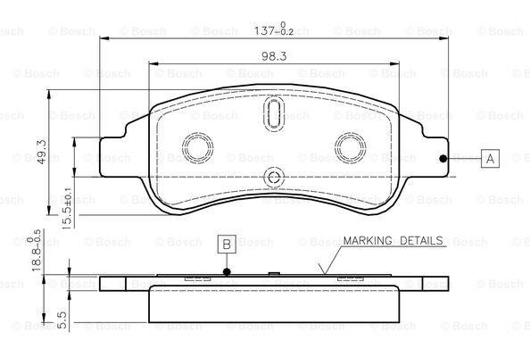 Bosch 0 986 TB2 408 Brake Pad Set, disc brake 0986TB2408