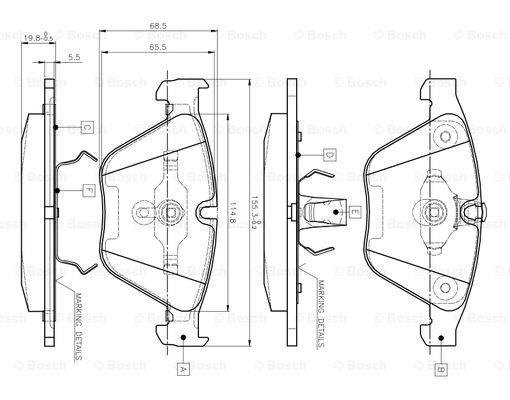 Bosch 0 986 TB2 413 Brake Pad Set, disc brake 0986TB2413