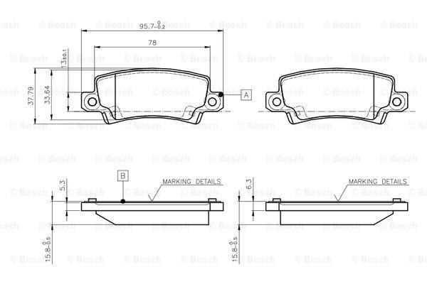 Bosch 0 986 TB2 416 Brake Pad Set, disc brake 0986TB2416