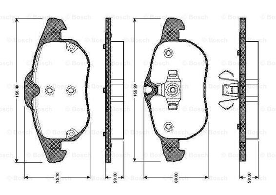 Bosch 0 986 TB2 421 Brake Pad Set, disc brake 0986TB2421